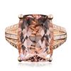 Image 1 : 14KT Rose Gold 10.31ct Morganite and Diamond Ring