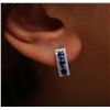 Image 1 : 18KT White Gold 1.47ctw Sapphire and Diamond Earrings