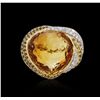 Image 3 : 14KT Yellow Gold 14.22ct Citrine, Sapphire and Diamond Ring