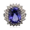 Image 3 : 14KT White Gold 7.79ct Tanzanite and Diamond Ring