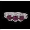 Image 3 : 18KT White Gold 1.14ct Ruby and Diamond Ring