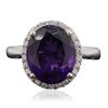 Image 1 : 14KT Two-Tone Gold 4.36ct Amethyst and Diamond Ring