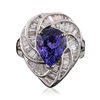 Image 3 : 18KT White Gold 5.36ct Tanzanite and Diamond Ring