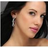 Image 2 : 14KT White Gold 3.06ctw Sapphire and Diamond Earrings