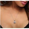 Image 2 : 14KT White Gold 1.05ctw Diamond Pendant With Chain