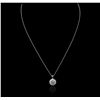 Image 3 : 14KT White Gold 1.05ctw Diamond Pendant With Chain