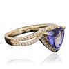 Image 2 : 14KT Yellow Gold 1.03ct Tanzanite and Diamond Ring