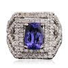 Image 1 : 14KT White Gold 3.10ct Tanzanite and Diamond Ring