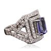 Image 2 : 14KT White Gold 3.10ct Tanzanite and Diamond Ring