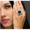 Image 5 : 14KT White Gold 22.83ct Topaz and Diamond Ring