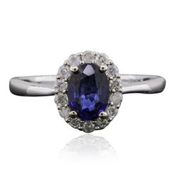 14KT White Gold 1.39ct Sapphire and Diamond Ring