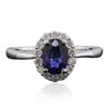 Image 1 : 14KT White Gold 1.39ct Sapphire and Diamond Ring