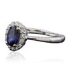 Image 2 : 14KT White Gold 1.39ct Sapphire and Diamond Ring