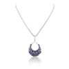 Image 3 : 14KT White Gold 15.07ctw Sapphire & Diamond Pendant with Chain