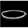 Image 3 : 14KT Yellow Gold 1.21ctw Diamond Bangle Bracelet