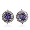 Image 1 : 14KT Yellow Gold 3.24ctw Tanzanite and Diamond Earrings