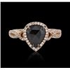 Image 3 : 14KT Rose Gold 1.65ctw Black Diamond Ring