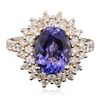 Image 3 : 14KT Yellow Gold 3.28ct Tanzanite and Diamond Ring