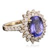 Image 4 : 14KT Yellow Gold 3.28ct Tanzanite and Diamond Ring