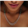 Image 2 : 18KT White Gold 9.22ctw Emerald and Diamond Necklace