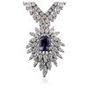 Image 3 : 14KT White Gold 4.08ct Tanzanite and Diamond Necklace