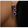 Image 5 : 14KT White Gold 3.78ctw Sapphire and Diamond Earrings