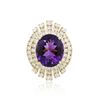 Image 3 : 14KT Yellow Gold 7.67ct Amethyst and Diamond Ring