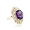 Image 4 : 14KT Yellow Gold 7.67ct Amethyst and Diamond Ring