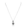 Image 3 : 14KT White Gold 0.13ctw Diamond Pendant With Chain