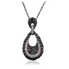 Image 4 : 14KT White Gold 0.13ctw Diamond Pendant With Chain