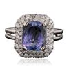 Image 1 : 14KT White Gold 3.57ct Tanzanite and Diamond Ring