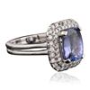 Image 2 : 14KT White Gold 3.57ct Tanzanite and Diamond Ring
