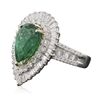 Image 4 : 14KT White and Yellow Gold 3.70ct Emerald and Diamond Ring