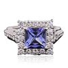 Image 1 : 18KT White Gold 2.81ct Tanzanite and Diamond Ring