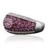 Image 2 : 14KT White Gold 1.56ctw Pink Sapphire and Diamond Ring