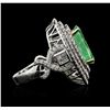 Image 8 : 14KT White Gold GIA Certified 6.28ct Emerald and Diamond Ring