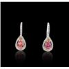 Image 3 : 18KT White Gold 1.59ctw Pink Sapphire and Diamond Earrings