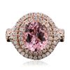 Image 3 : 14KT Rose Gold 3.35ct Tourmaline and Diamond Ring