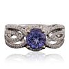 Image 1 : 14KT White Gold 1.50ct Tanzanite and Diamond Ring