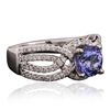 Image 2 : 14KT White Gold 1.50ct Tanzanite and Diamond Ring