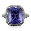 Image 3 : 14KT White Gold 6.31ct Tanzanite and Diamond Ring