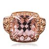 Image 1 : 14KT Rose Gold 7.28ct Morganite and Diamond Ring