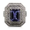 Image 1 : 14KT White Gold 2.74ct Tanzanite and Diamond Ring