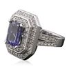 Image 2 : 14KT White Gold 2.74ct Tanzanite and Diamond Ring