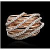 Image 1 : 14KT Rose Gold 0.64ctw Diamond Ring