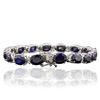 Image 4 : 14KT White Gold 28.64ctw Sapphire and Diamond Bracelet