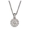 Image 1 : 14KT White Gold 0.92ctw Diamond Pendant With Chain