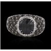 Image 3 : 18KT White Gold 3.60ctw Black Diamond Ring