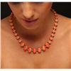 Image 1 : 14KT Yellow Gold 78.52ctw Coral and Diamond Necklace