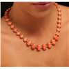 Image 2 : 14KT Yellow Gold 78.52ctw Coral and Diamond Necklace